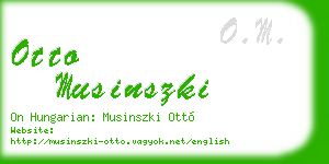 otto musinszki business card